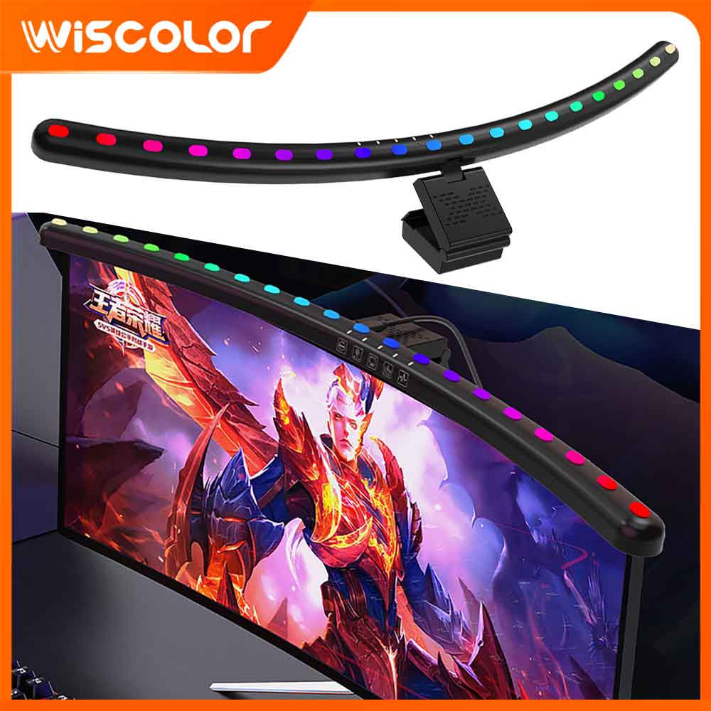 Desk Setup Accessories Aesthetic - Setup RGBIC Monitor Light Bar Dimmable