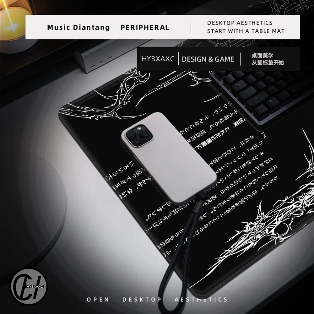 Black White Cybersigilism Desk - огляд і ціна Desk Setup Accessories Aesthetic
