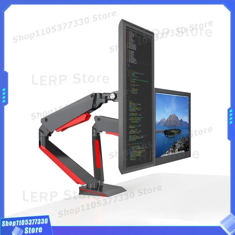 Aluminum Dual Monitor Arm 15 t - огляд і ціна Desk Setup Dual Monitor