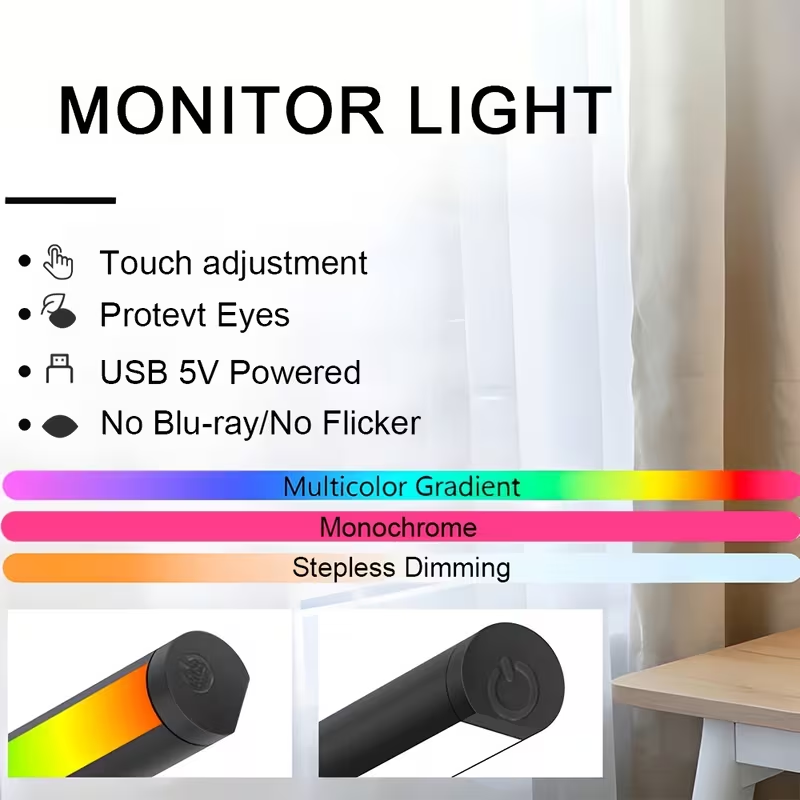 LED Monitor Light Bar 30cm 40c - огляд і ціна Desk Setup Study