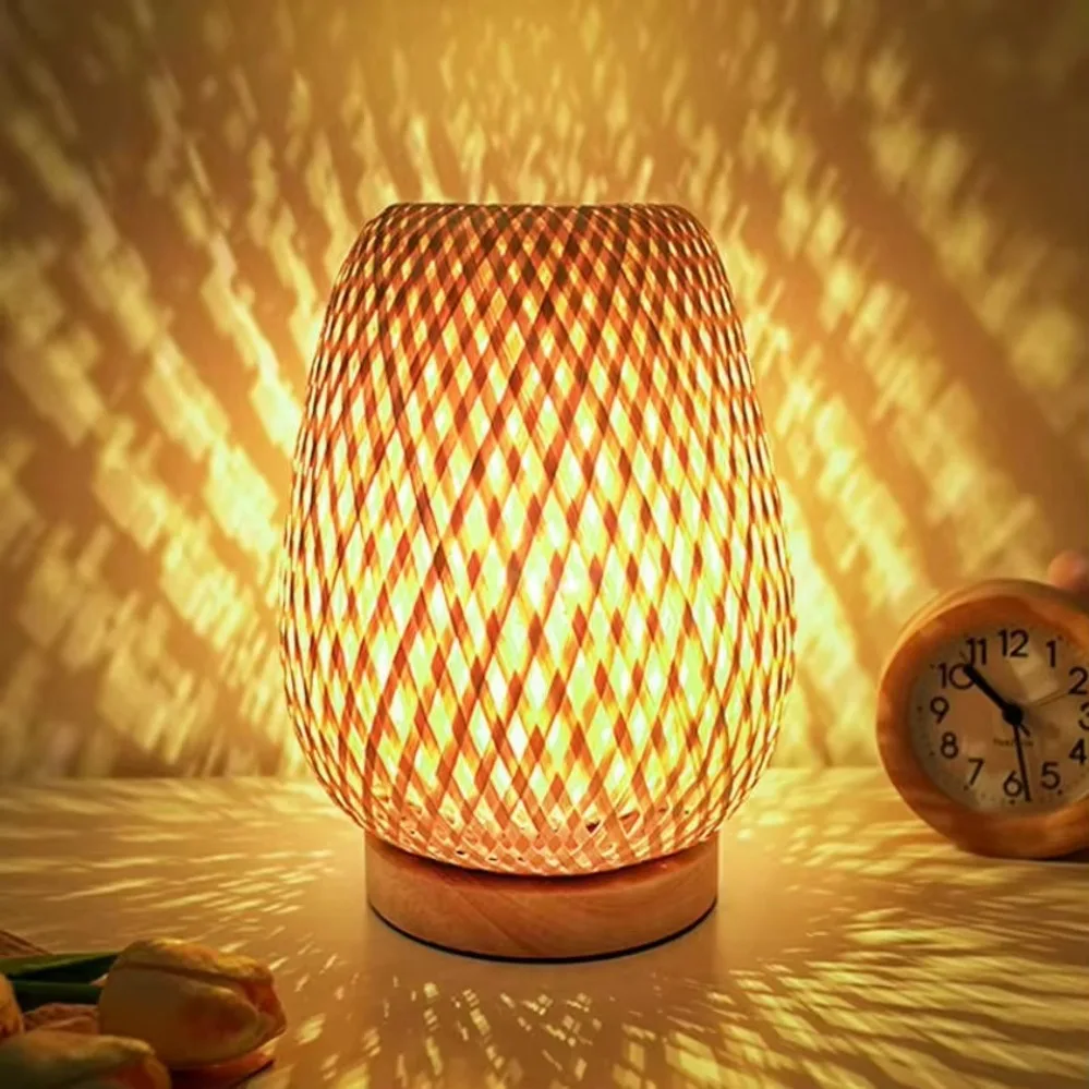 Bamboo Woven lamp Simple Bedro - огляд і ціна Desk Setup Study
