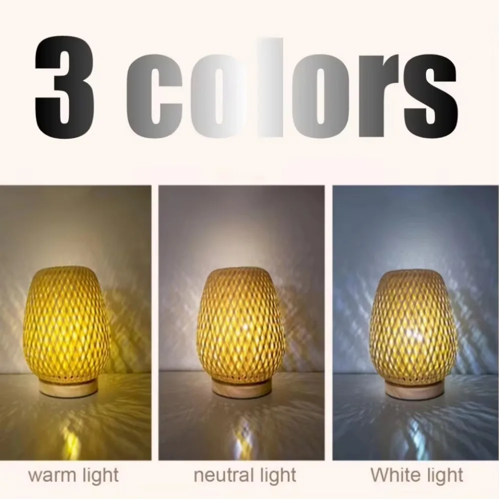 Bamboo Woven lamp Simple Bedro - огляд і ціна Desk Setup Study