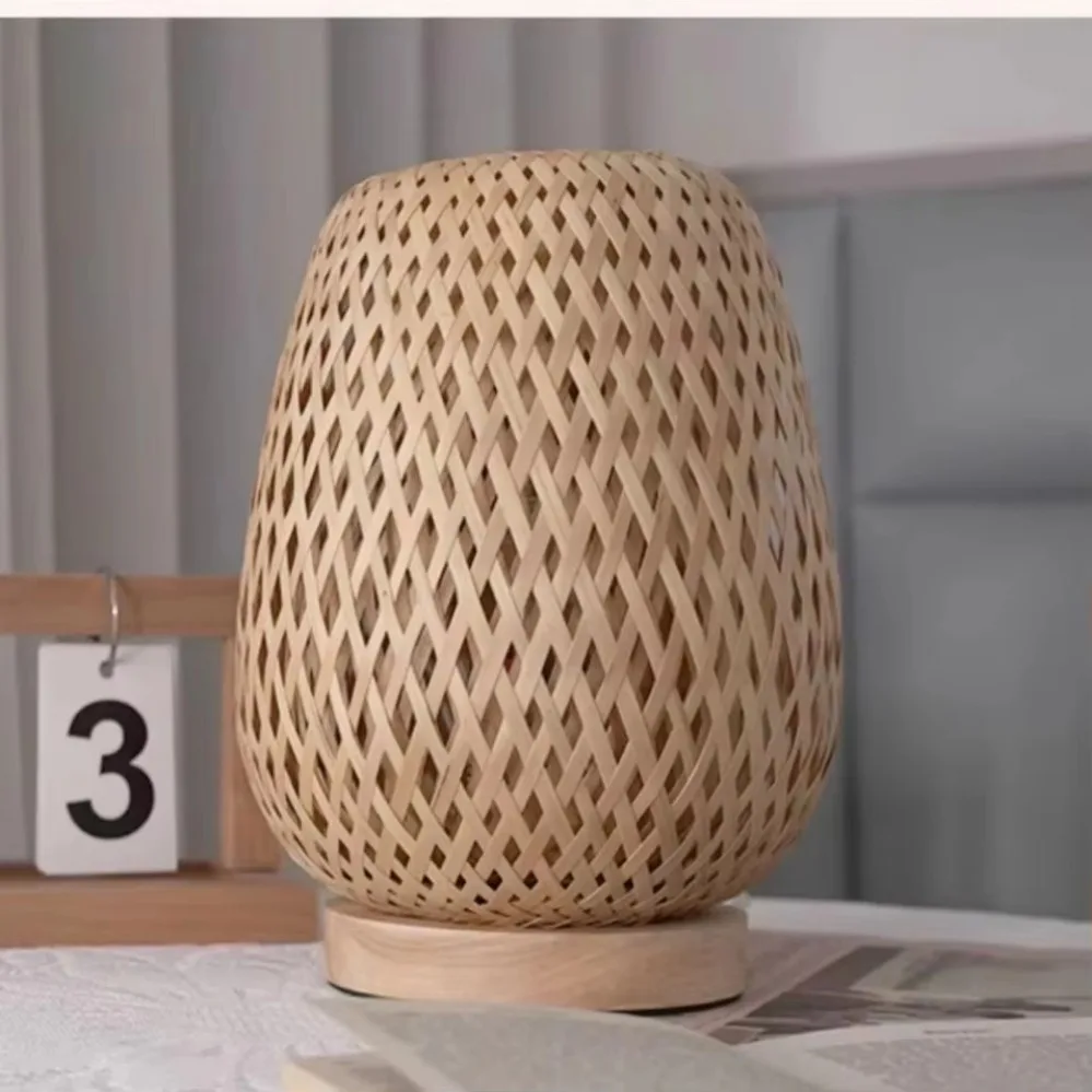Bamboo Woven lamp Simple Bedro - огляд і ціна Desk Setup Study