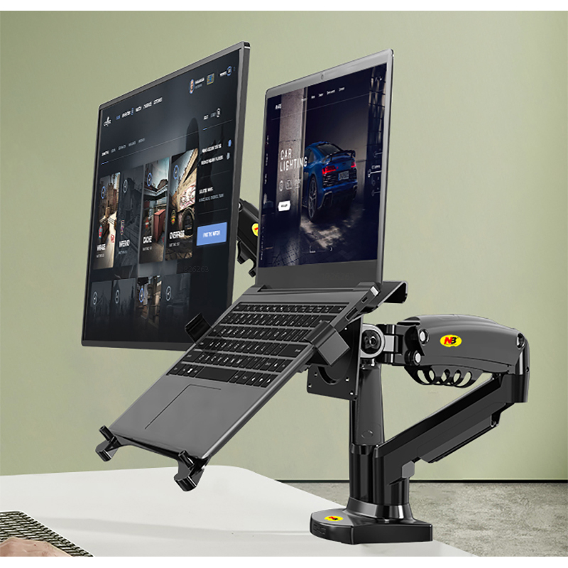 Desktop NB F160 + FP-2 Gas Spr - огляд і ціна Dual Monitor Desk Setup