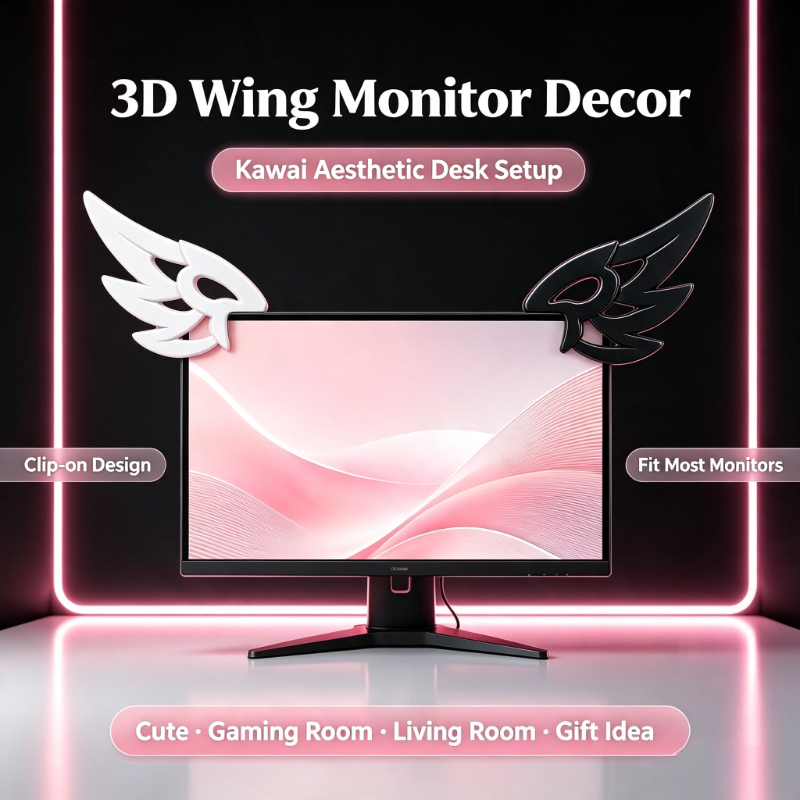 Kawaii 3D Wing Decor for Compu - огляд і ціна Desk Setup Accessories Aesthetic