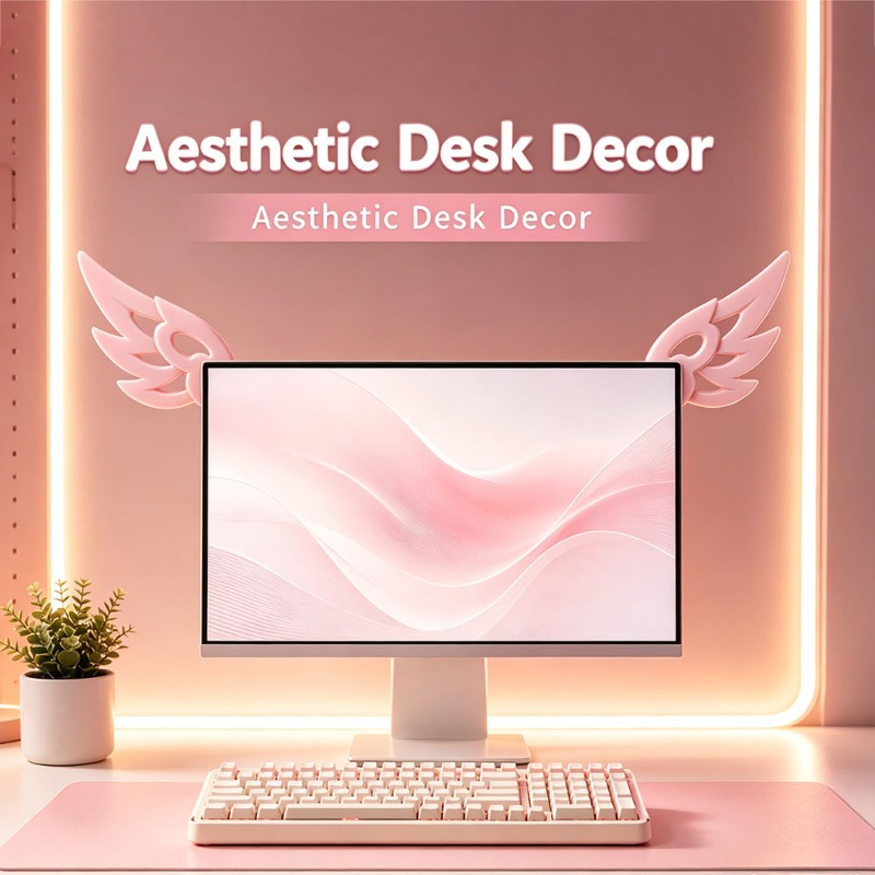 Kawaii 3D Wing Decor for Compu - огляд і ціна Desk Setup Accessories Aesthetic