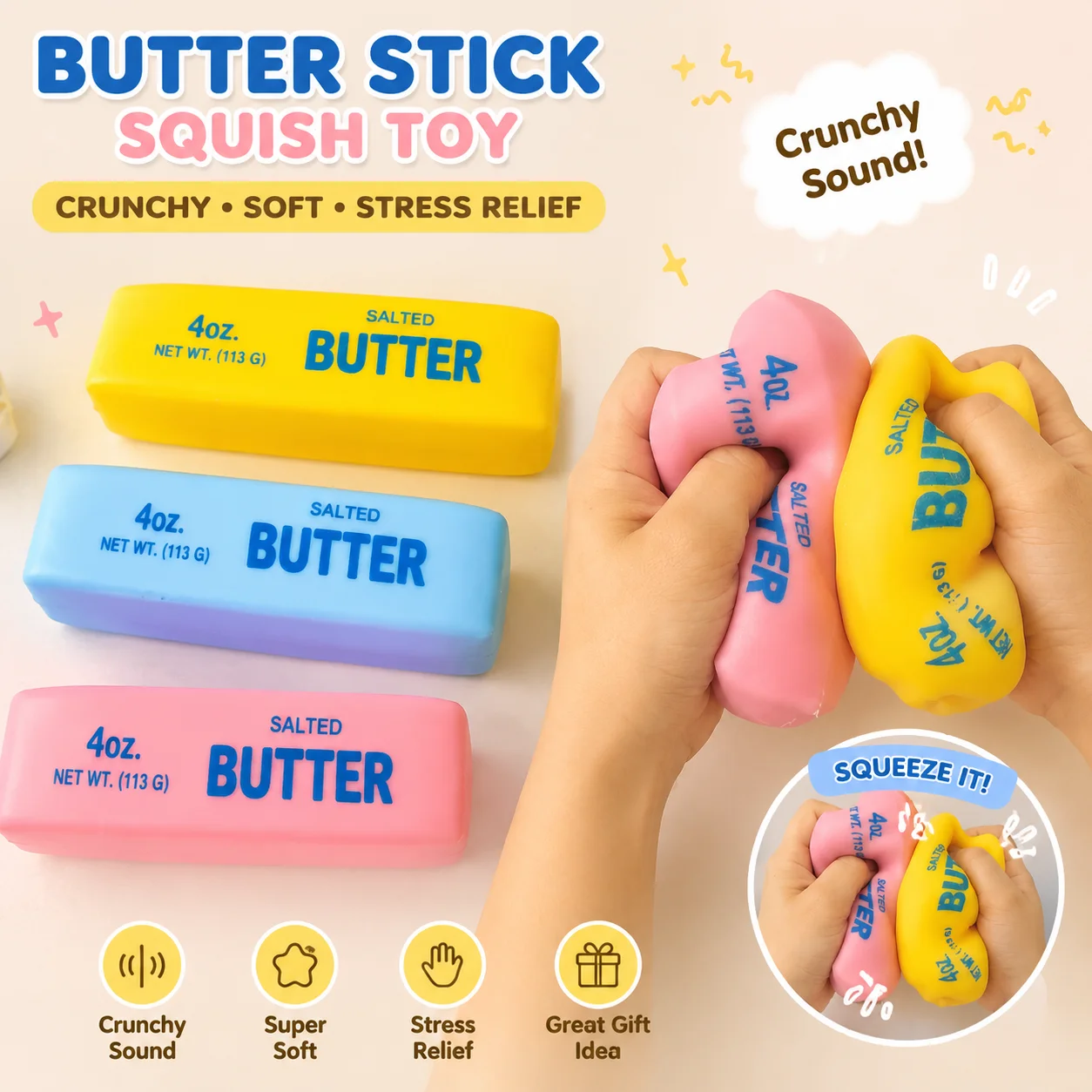 Realistic Butter Stick Squishy - огляд і ціна Desk Setup Decor