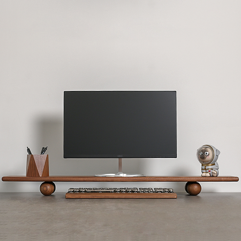 Natural Wood Desktop Riser Dua - огляд і ціна Desk Setup Dual Monitor