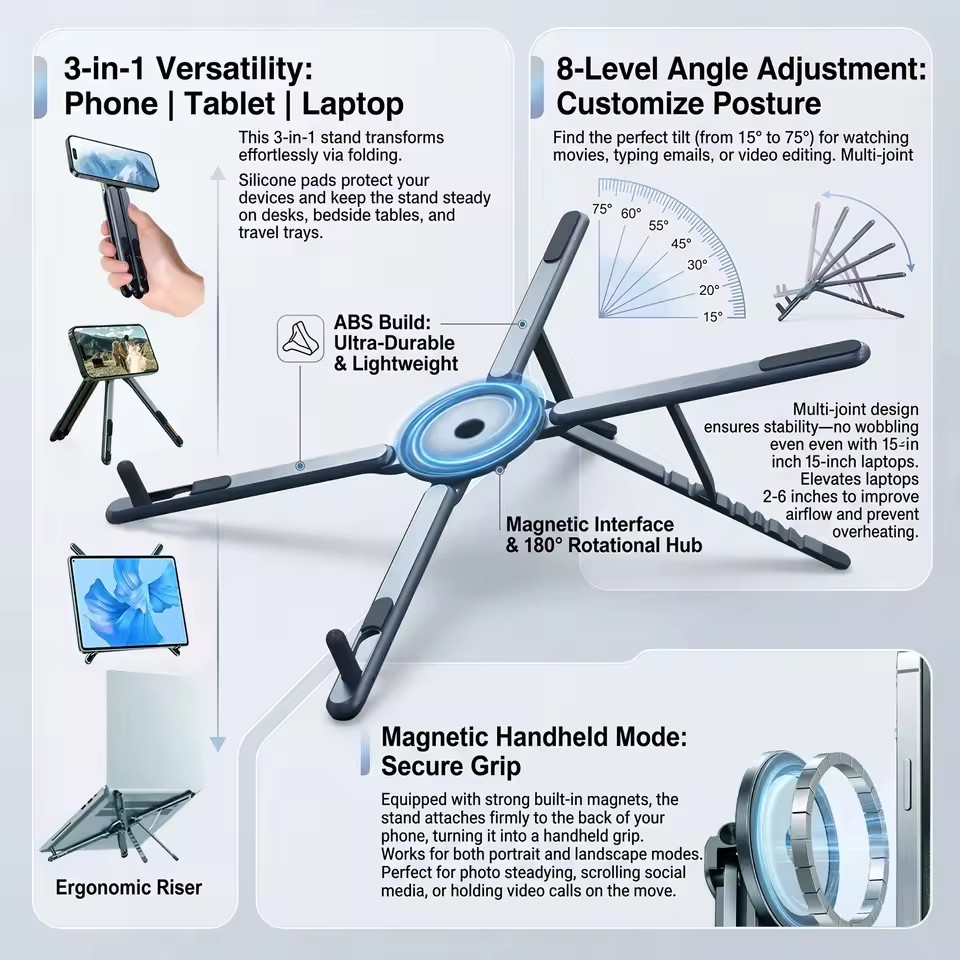 Portable Magnetic Phone Holder - огляд і ціна Desk Setup Stand