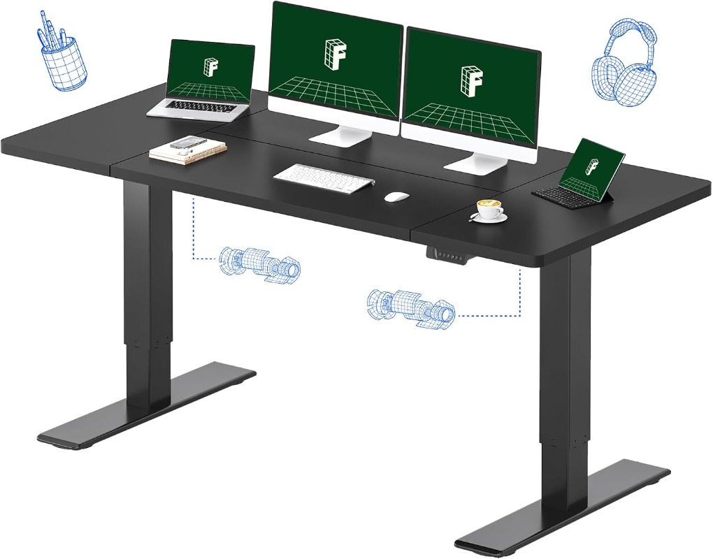 FLEXISPOT Electric Standing De - огляд і ціна Desk Setup Dual Monitor