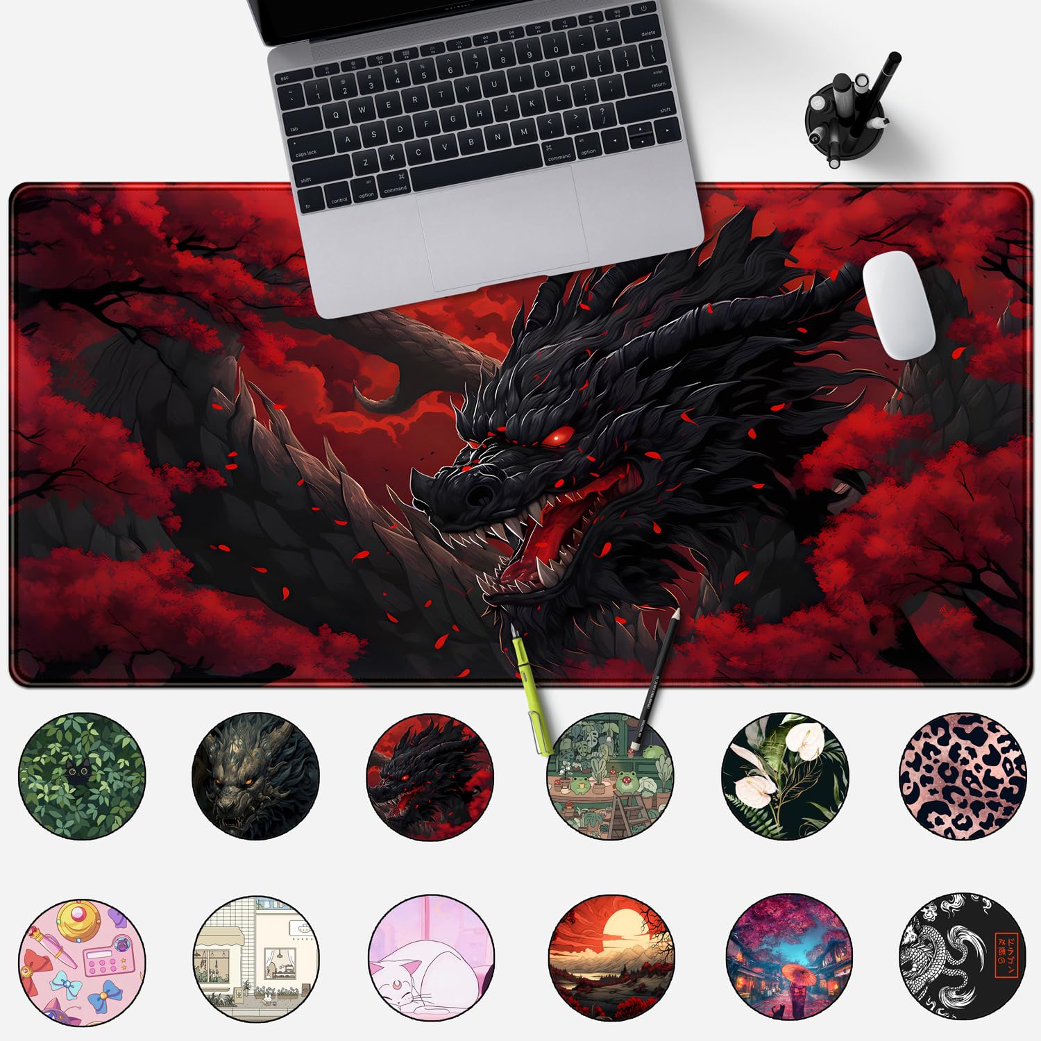 Huge Dragon Large Mouse Pad Co - огляд і ціна Desk Setup Red