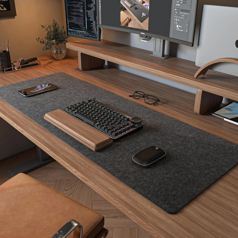 Felt Desk Mat Computer Mat for - огляд і ціна Desk Setup Carpet