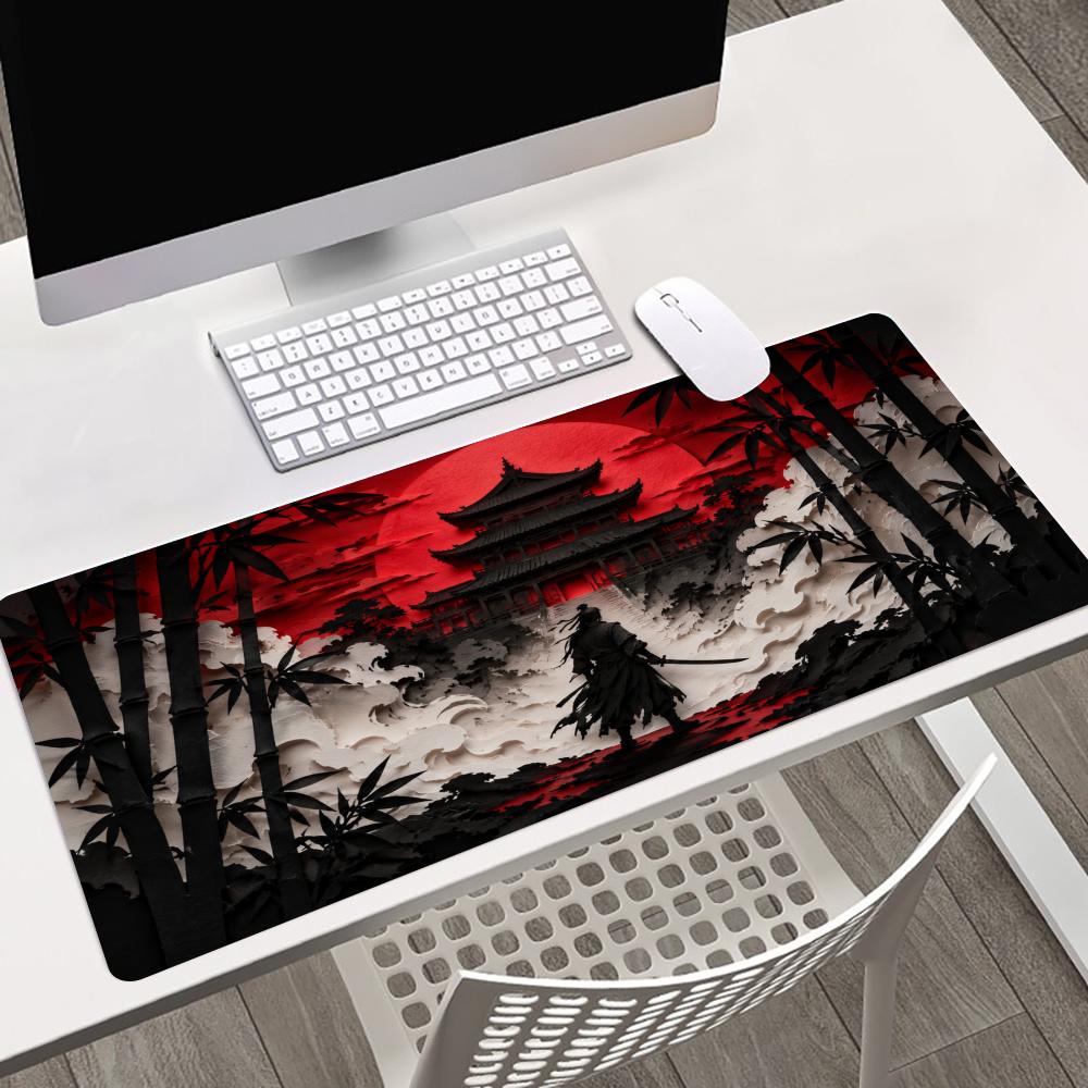 Samurai Red Moon Mouse Pads Pc - огляд і ціна Desk Setup Red