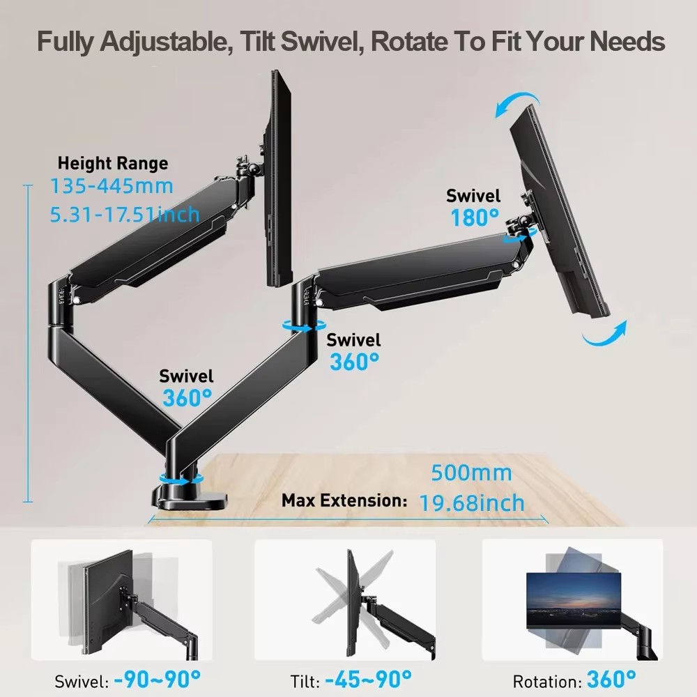Dual Monitor Mount Stand Desk  - огляд і ціна Dual Monitor Desk Setup