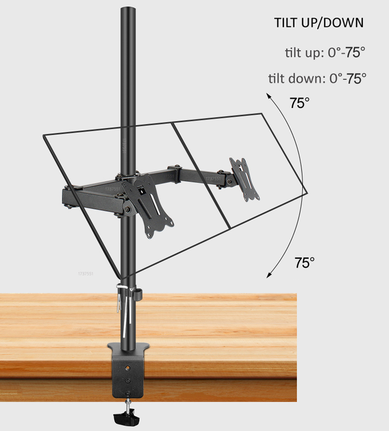 T902-280 360 Rotate Steel 10'- - огляд і ціна Dual Monitor Desk Setup