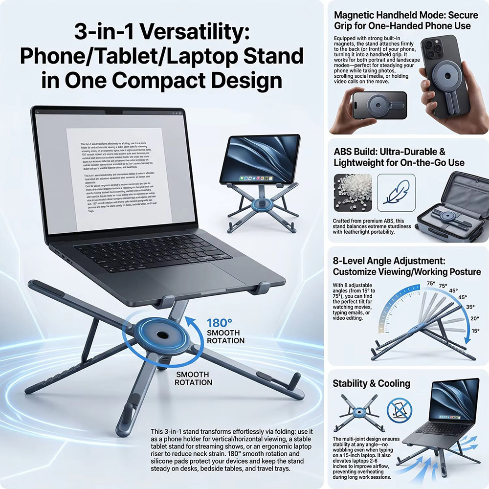 Portable Magnetic Phone Holder - огляд і ціна Desk Setup Stand