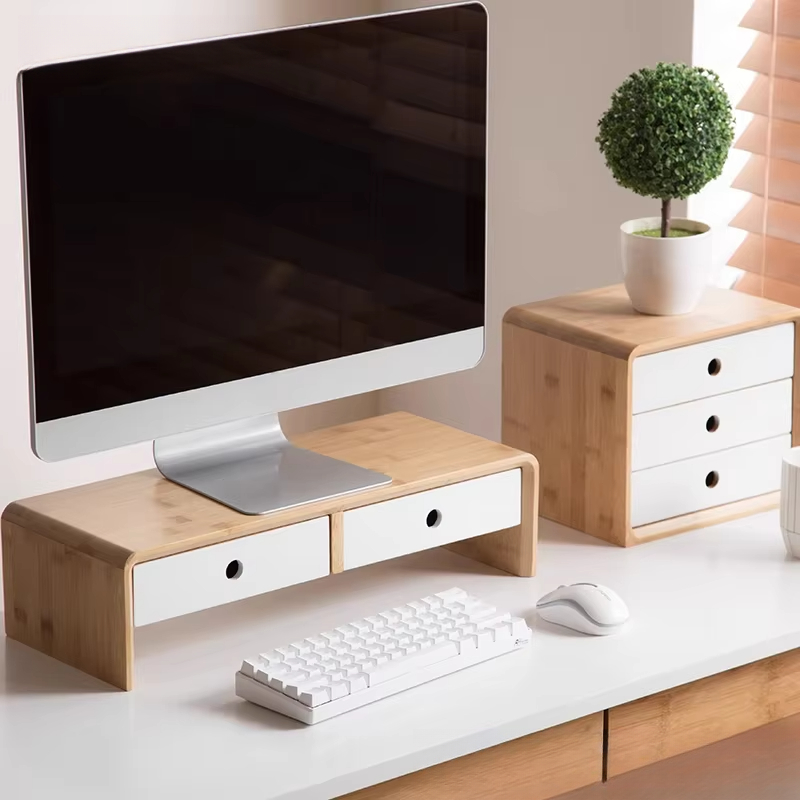 Bamboo Laptop Monitor Riser Ec - огляд і ціна Desk Setup Laptop And Monitor