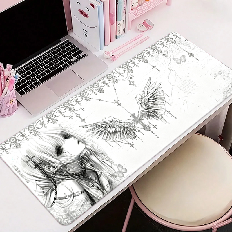 Leather Mousepad Black White A - огляд і ціна Desk Setup Carpet