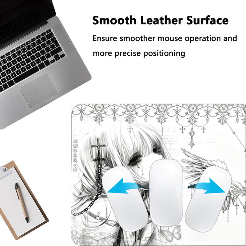 Leather Mousepad Black White A - огляд і ціна Desk Setup Carpet