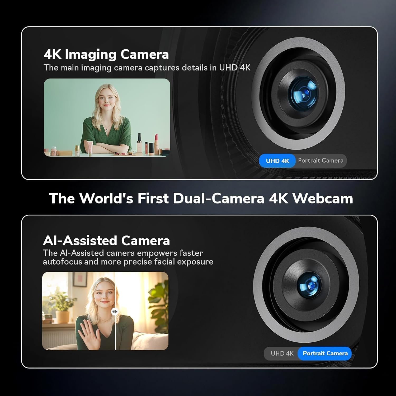 Webcam 4K EMEET Dual-Camera AI - огляд і ціна Desk Setup Ai
